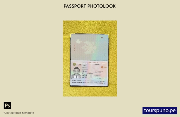 Plantilla de apariencia de foto de pasaporte de Montenegro lista para imprimir